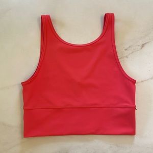 Lululemon tank. Size 12; Bright pink/orange, excellent pre-owned condition